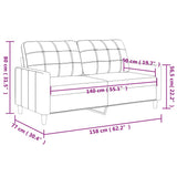 2-Seater Sofa Grey 140 cm Faux Leather - Low Angle