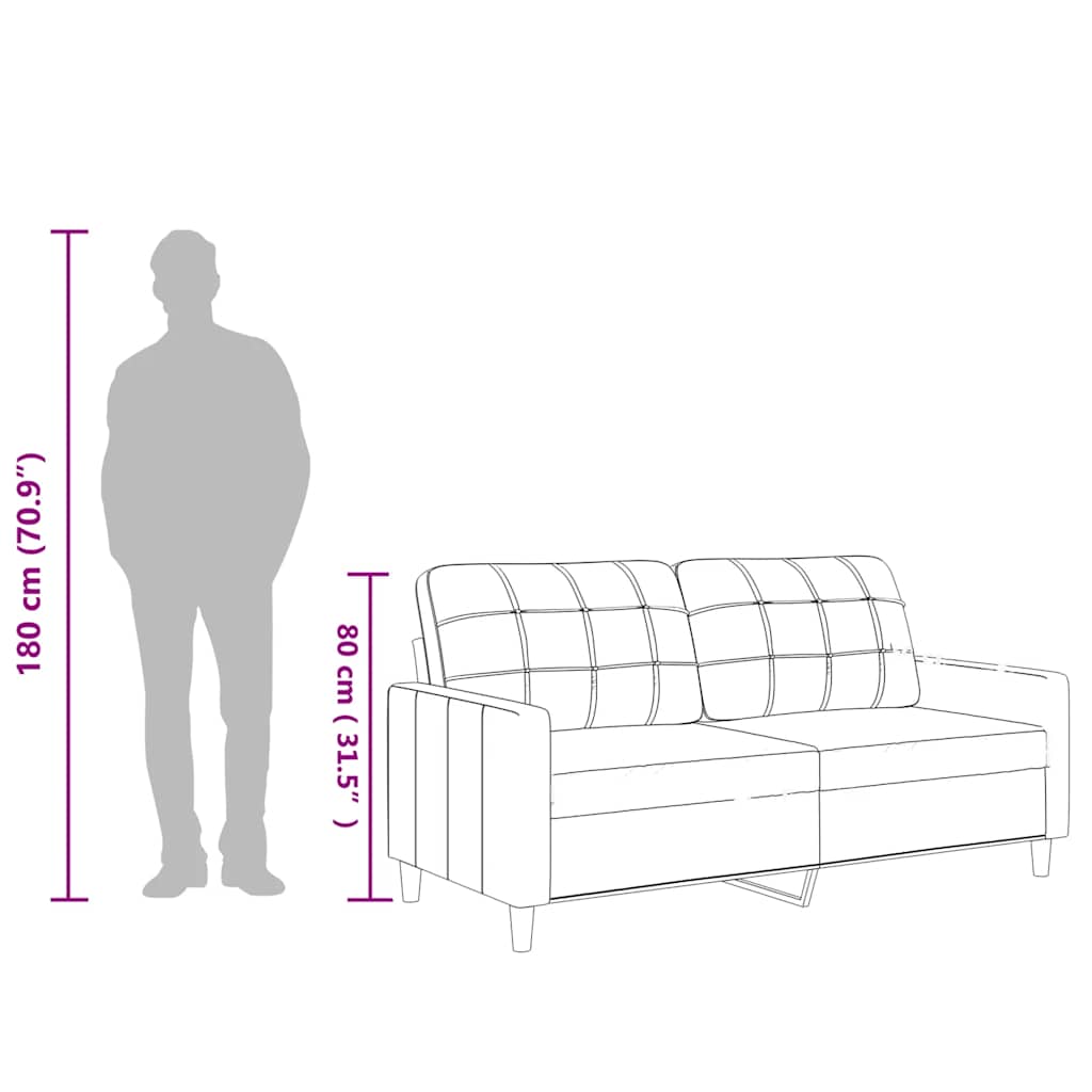 2-Seater Sofa Grey 140 cm Faux Leather
