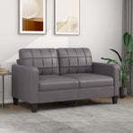 2-Seater Sofa Grey 140 cm Faux Leather