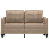2-Seater Sofa Cappuccino 140 cm Faux Leather - Side View