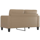 2-Seater Sofa Cappuccino 140 cm Faux Leather - 45-Degree Angle