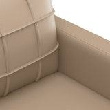 2-Seater Sofa Cappuccino 140 cm Faux Leather - Rear View