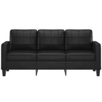 3-Seater Sofa Black 180 cm Faux Leather