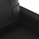 3-Seater Sofa Black 180 cm Faux Leather - Rear View