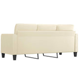 3-Seater Sofa Cream 180 cm Faux Leather