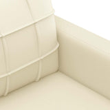 3-Seater Sofa Cream 180 cm Faux Leather