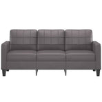 3-Seater Sofa Grey 180 cm Faux Leather