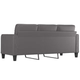 3-Seater Sofa Grey 180 cm Faux Leather - 45-Degree Angle