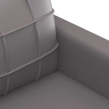 3-Seater Sofa Grey 180 cm Faux Leather - Rear View