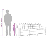 3-Seater Sofa Grey 180 cm Faux Leather