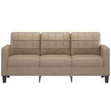 3-Seater Sofa Cappuccino 180 cm Faux Leather - Side View