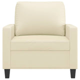 Sofa Chair Cream 60 cm Faux Leather - Side View