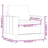 Sofa Chair Cream 60 cm Faux Leather - Low Angle