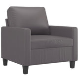 Sofa Chair Grey 60 cm Faux Leather - Front View