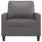 Sofa Chair Grey 60 cm Faux Leather - Side View