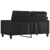 2-Seater Sofa Black 120 cm Faux Leather - 45-Degree Angle