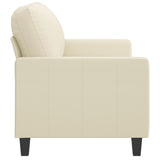 2-Seater Sofa Cream 120 cm Faux Leather - Top-Down View
