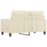 2-Seater Sofa Cream 120 cm Faux Leather - 45-Degree Angle