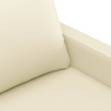 2-Seater Sofa Cream 120 cm Faux Leather - Rear View