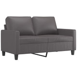 2-Seater Sofa Grey 120 cm Faux Leather - Front View