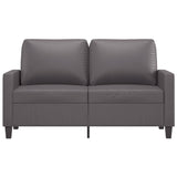 2-Seater Sofa Grey 120 cm Faux Leather - Side View