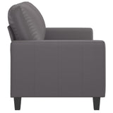 2-Seater Sofa Grey 120 cm Faux Leather - Top-Down View