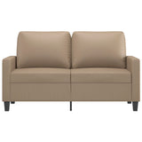 2-Seater Sofa Cappuccino 120 cm Faux Leather - Side View