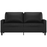 2-Seater Sofa Black 140 cm Faux Leather - Side View