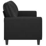 2-Seater Sofa Black 140 cm Faux Leather - Top-Down View