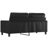 2-Seater Sofa Black 140 cm Faux Leather - 45-Degree Angle