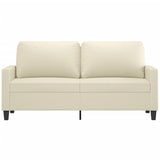 2-Seater Sofa Cream 140 cm Faux Leather - Side View