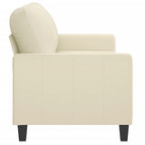 2-Seater Sofa Cream 140 cm Faux Leather - Top-Down View