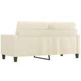 2-Seater Sofa Cream 140 cm Faux Leather - 45-Degree Angle