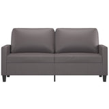 2-Seater Sofa Grey 140 cm Faux Leather