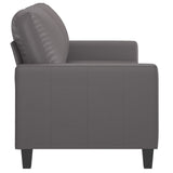 2-Seater Sofa Grey 140 cm Faux Leather - Top-Down View