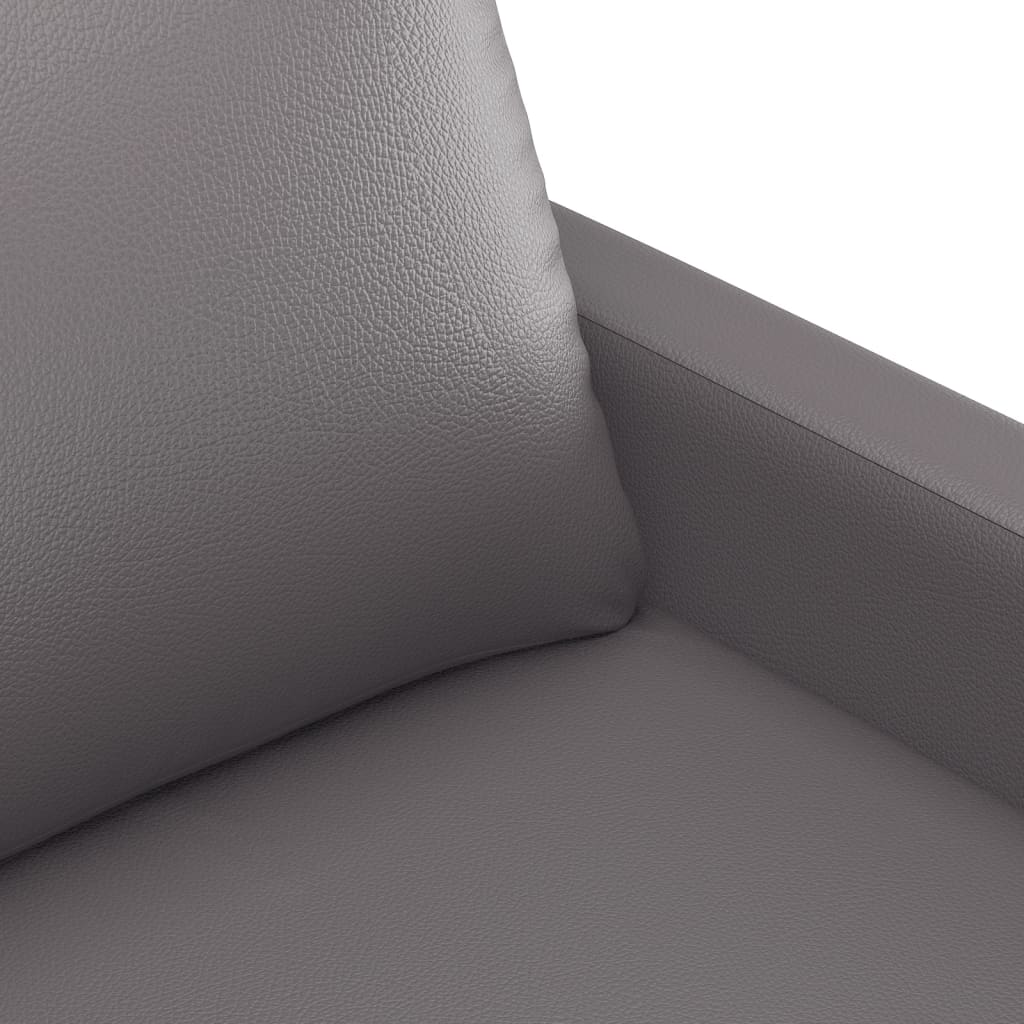 2-Seater Sofa Grey 140 cm Faux Leather