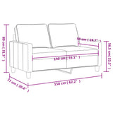 2-Seater Sofa Grey 140 cm Faux Leather - Low Angle