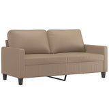 2-Seater Sofa Cappuccino 140 cm Faux Leather - Front View