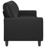 3-Seater Sofa Black 180 cm Faux Leather - Top-Down View