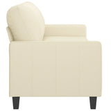 3-Seater Sofa Cream 180 cm Faux Leather - Top-Down View