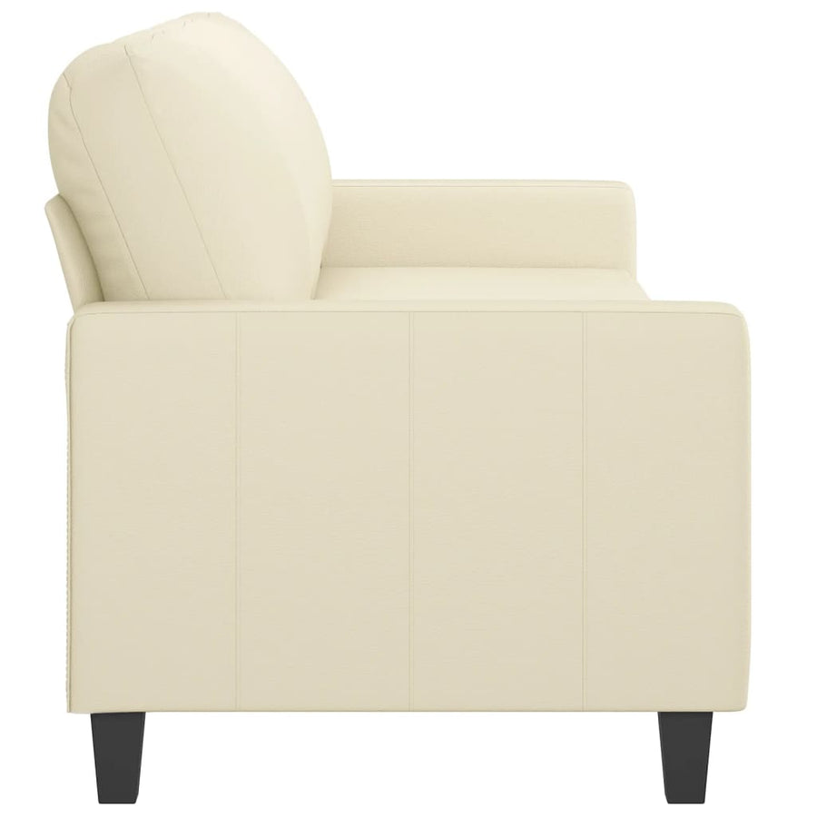 3-Seater Sofa Cream 180 cm Faux Leather