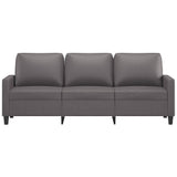 3-Seater Sofa Grey 180 cm Faux Leather