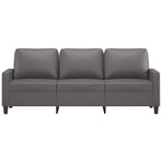 3-Seater Sofa Grey 180 cm Faux Leather