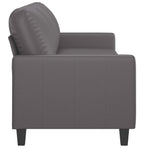 3-Seater Sofa Grey 180 cm Faux Leather