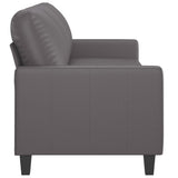 3-Seater Sofa Grey 180 cm Faux Leather - Top-Down View