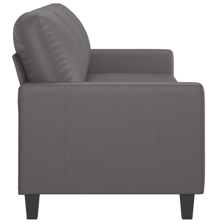 3-Seater Sofa Grey 180 cm Faux Leather
