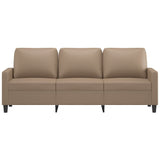 3-Seater Sofa Cappuccino 180 cm Faux Leather - Side View