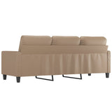 3-Seater Sofa Cappuccino 180 cm Faux Leather - 45-Degree Angle