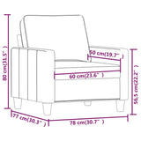 Sofa Chair Dark Grey 60 cm Fabric