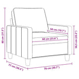 Sofa Chair Dark Grey 60 cm Fabric - Extra Image